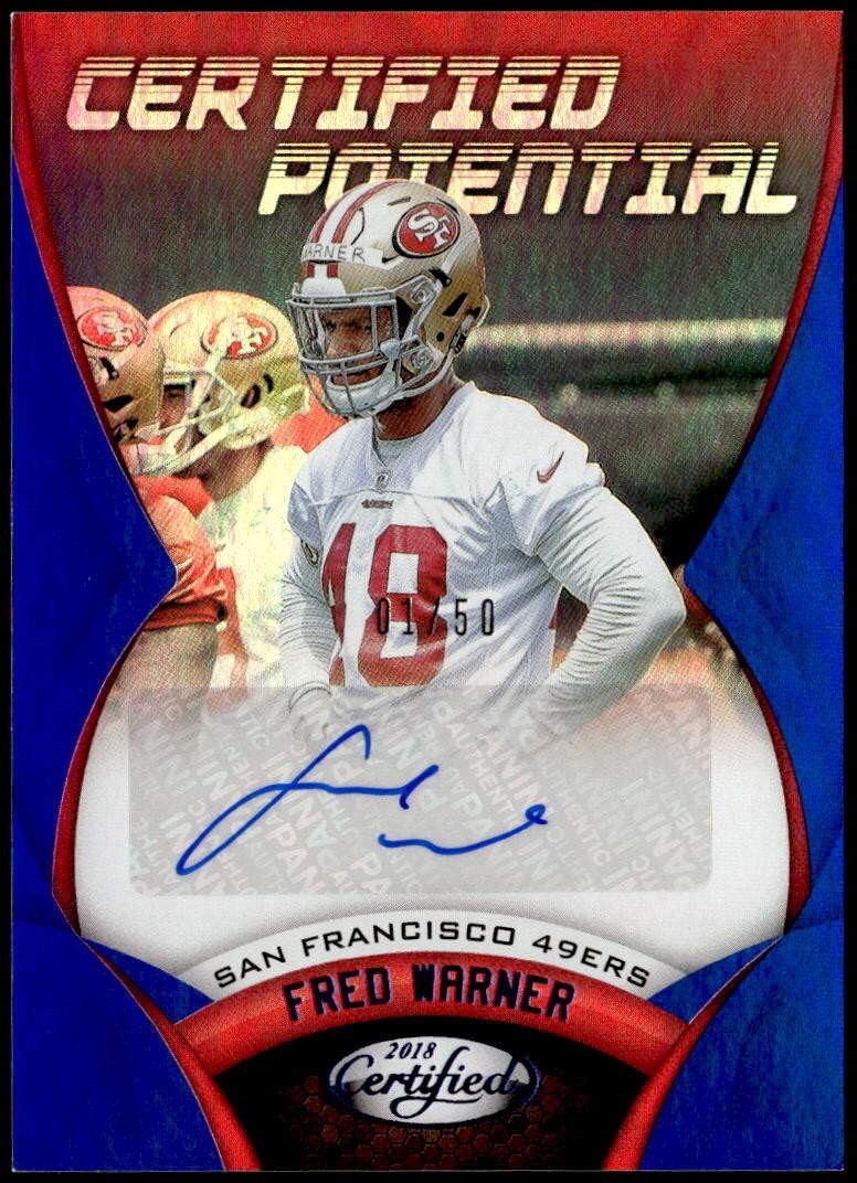 Fred Warner Panini Certified Certified Potential Signatures #FW Mirror Blue