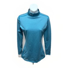 Under Armour Women  s ColdGear Mock Neck Base Layer Top Blue Size Small