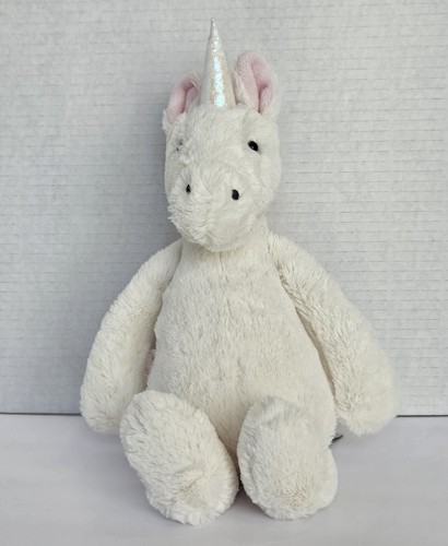 Jellycat Medium White Bashful Unicorn Plush Stuffed Toy Pink Mane 12” - Picture 10 of 10