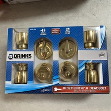 BRINKS EXTERIOR LOCKING 2-KEYED ENTRY & 2-DEADBOLTS BRAND NEW