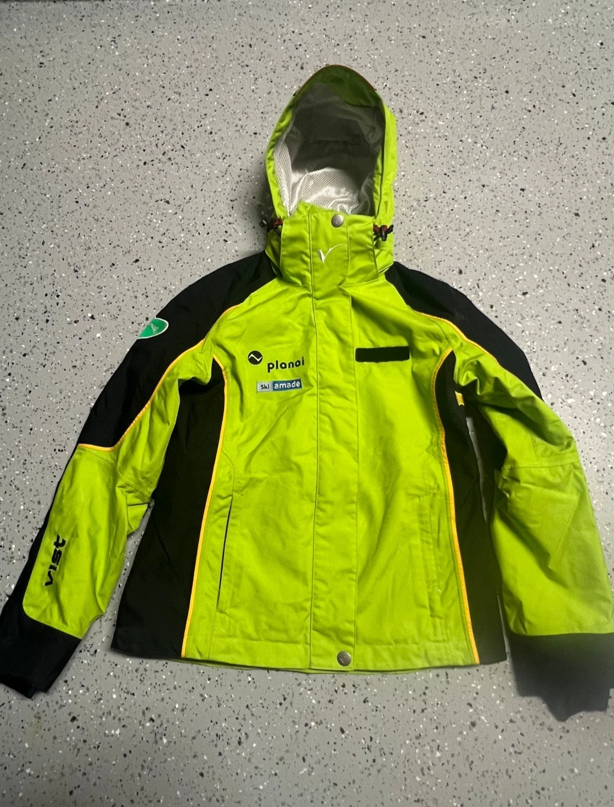 VIST Womens's Ski Jacket Green/Black Planai Austria US Size 8 (Medium) w/ Hood