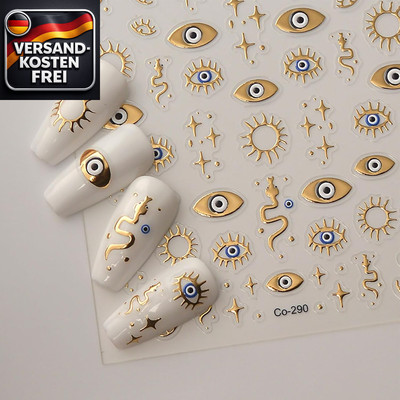 Nagelsticker Augen Sonnenstern Selbstklebend Nail Art Dekoration Nageldesign Zub