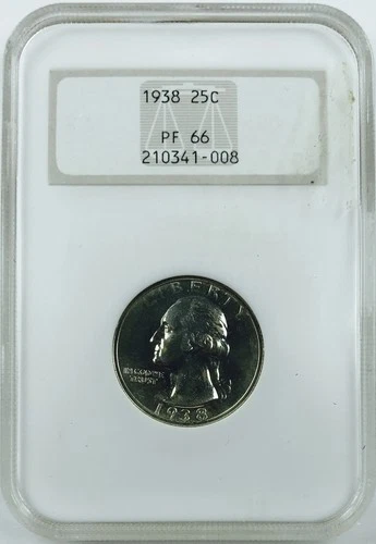 1938 P WASHINGTON QUARTER! NGC PR66! STUNNING PIECE! SOAPBOX HOLDER! NR #G2310