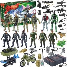 2025 Christmas Advent Calendar 24 Days Army Men Figures Vehicles & Gear for Kids