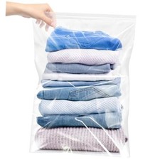 Large 5 Gallon Plastic Zipper Storage Bags, 18x24 18x24 Inch Pack of 12