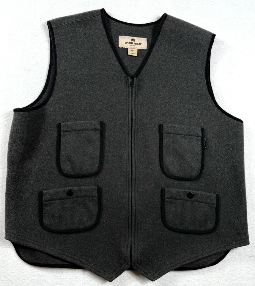 Woolrich Wool Blend Buckle Back Field Vest Men’s L Loden Heather Green - Image 3 of 4