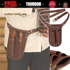 TOURBON Leather Garden Tool Florist Organizer Belt Bag Storage Phone EDC Case