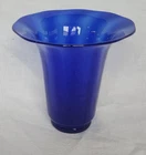 New ListingSteuben Dark Blue Jade Optic Ribbed Shade Vase Shape 913 F. Carder Excellent