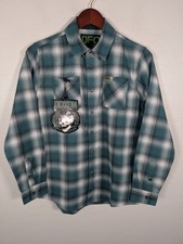Dixxon Flannel Shirt Youth XL Green Plaid Button Up DFC Tech Blend New Tags