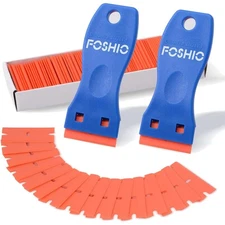 Plastic Razor Blade Scraper Include 2PCS Scraper Tool and 100PCS Blades for G...