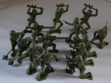 14 -  6 Inch VTG US Green Army Men WWII Figures Tim-mee Toys Marx MPC Toy 6"