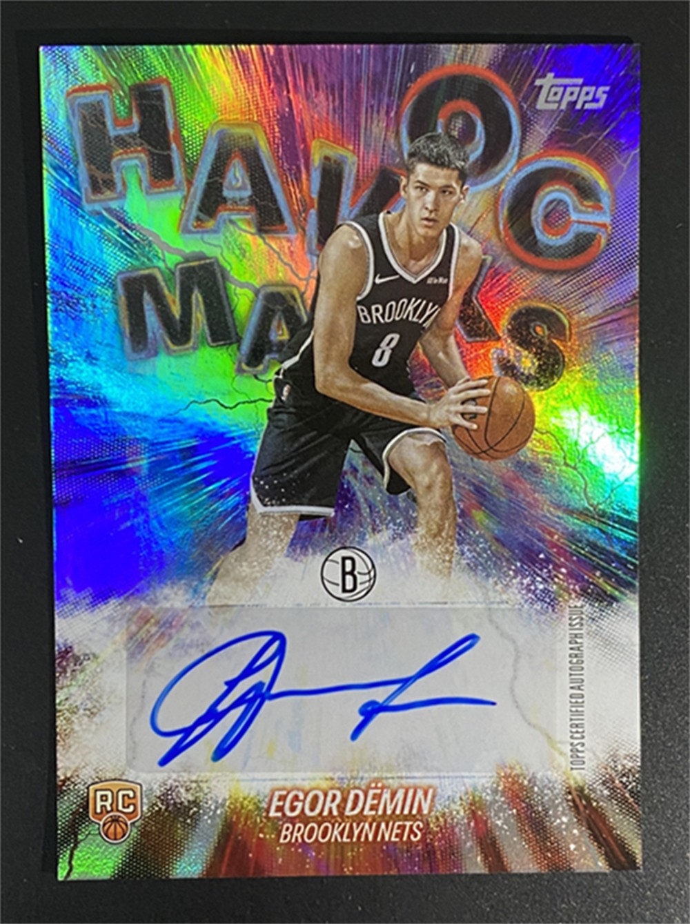 2025-26 Topps Flagship Egor Demin Havoc Marks Rainbow Foil Rookie RC Auto