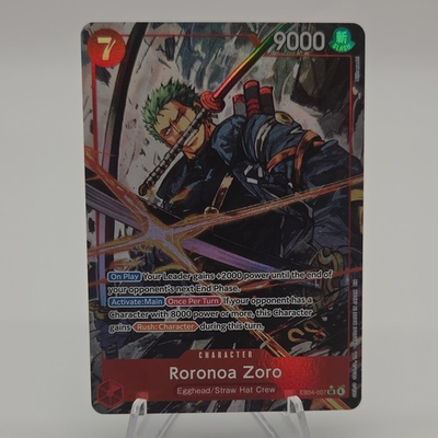 #ad Bandai One Piece Roronoa Zoro EB04 007 Super Rare Foil Alt Art $78.00