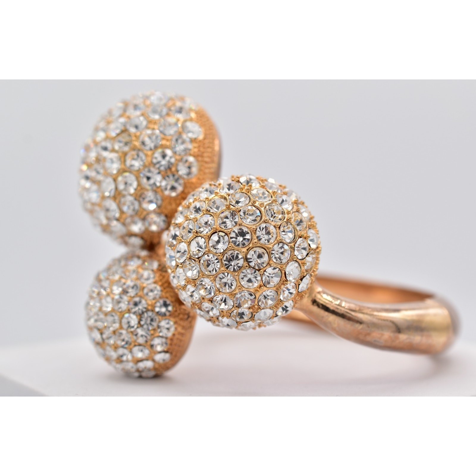 Vintage Statement Bangle Bracelet Rhinestone Crys… - image 6