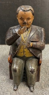 Authentic 1873 Cast Iron Man Tammany Mechanical J.E. Bank Stevens