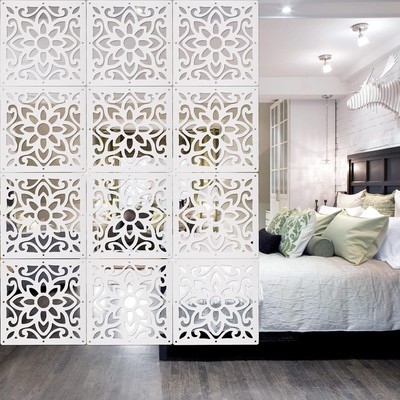 ANMINY 12 PCS Hanging Room Divider Decorative Thick Pack of 12, White Flower 