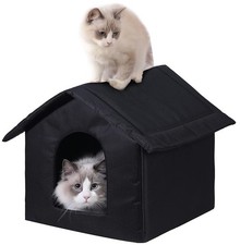 Outdoor Cat House for and Indoor Use Large, Black cat house