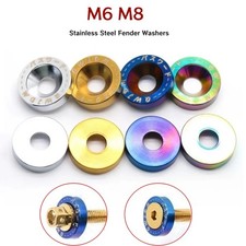 JDM Stainless Steel Fender Washers M6 M8 Car Modification decoration Gasket