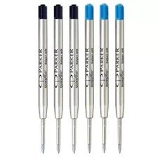 3Blue+3Black Ballpoint Pen Ink Refills Fine P...