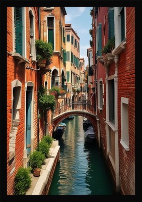 Epische Kanäle Venedig Gerahmtes Wandbild Poster Leinwanddruck Bild