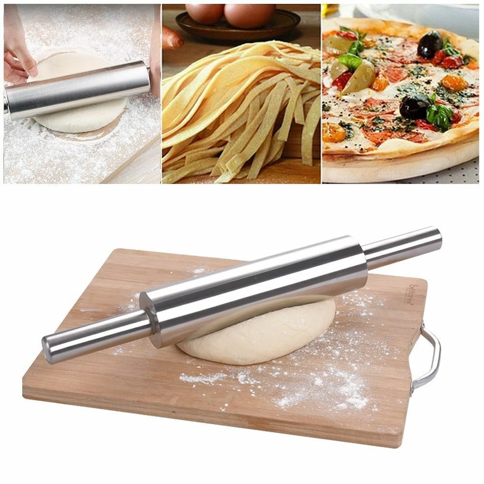Stainless Rolling Pin Non-stick Pastry Dough Roller Baking Kitchen Tools - Image 3 of 4