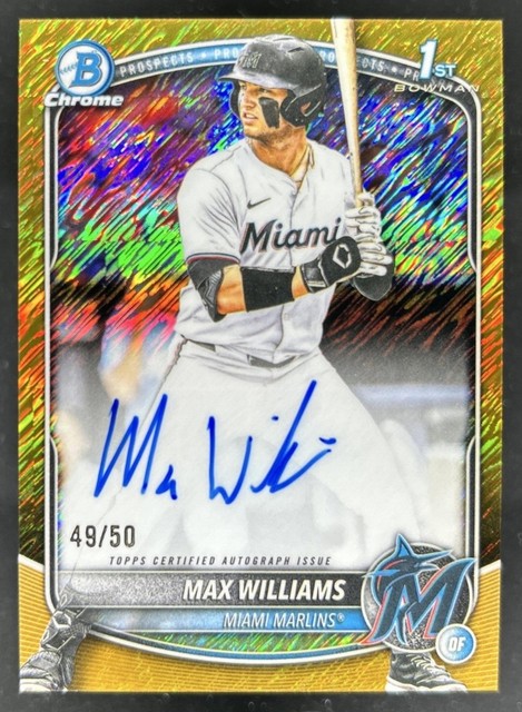 2025 Bowman Draft Max Williams Chrome Auto Gold Shimmer Refractor 1st #/50