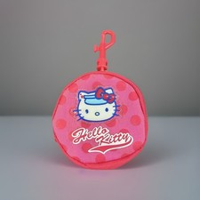 Vintage 2004 Sanrio Hello Kitty Polka Dot Mini Coin Purse Wallet Pouch Keychain