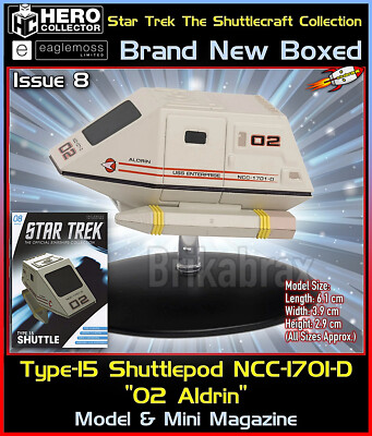Eaglemoss Star Trek Shuttlecraft Collection: Type-15 Shuttle 02 Aldrin Modell NEU
