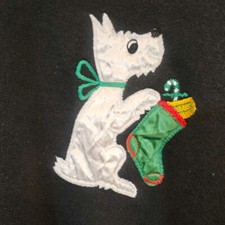 Vintage Scottie Christmas Sweatshirt Womens Size L