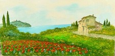 Luciano Torsi - 40x20 olio su tavola ‘ Campagna Livornese ‘