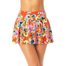 Anne Cole Multi Soft Band Flounce Swim Bottom Skirt L22829  Womens Size S