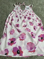 Cabi Pink Floral Poppy Print Tunic Tank Top Blouse Lightweight Size Small