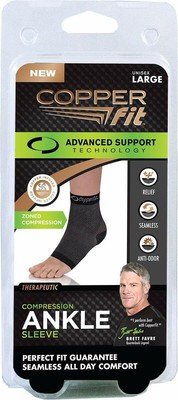 Copper Fit Unisex Advanced Support Ankle Sleeve (Sizes:M ...