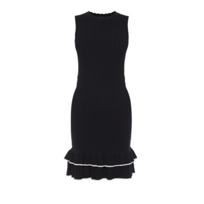 Karen Millen Ruffled Hem Knit Dress Small BNWT KW565 Christmas New Year Wedding