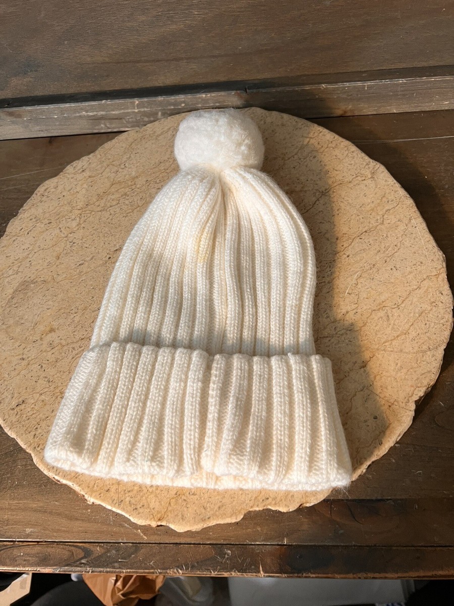 H&M Divided Beanie Unisex Winter Fleece IVORY One Size pom pom | eBay