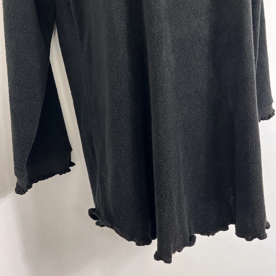 Moletom Roaman's Fleece Feminino Grande Manga Longa Preto Gola Redonda Elástico - Imagem 3 de 4