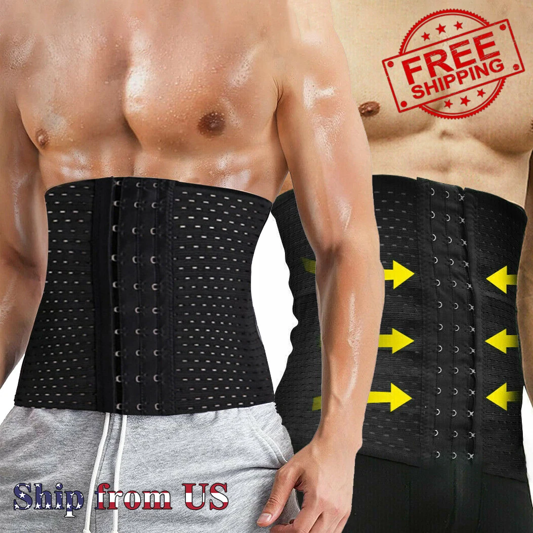 Men's Waist Trainer Body Shaper Tummy Control Belt Belly Fat Burner Slim  Cincher