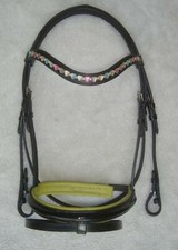 Bridle Trendy amazing look pony bridle patent English noseband with flash