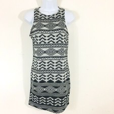 Ginger G Juniors Dress sz M Black Aztec Print Edgy Casual Chic Summer Boho