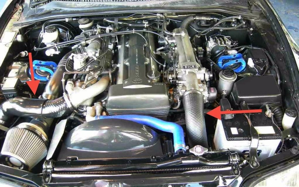 Manguera de radiador de silicona Autobahn88 apta para motor Toyota Supra VVTI JZA80 3.0 TT 2JZ Foto 2 de 4