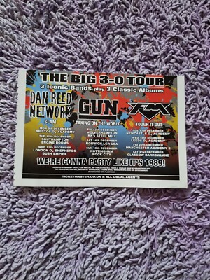 TNEWM8 ADVERT 5X8 THE BIG 3-0 TOUR: DAN REED NETWORK. GUN. FM