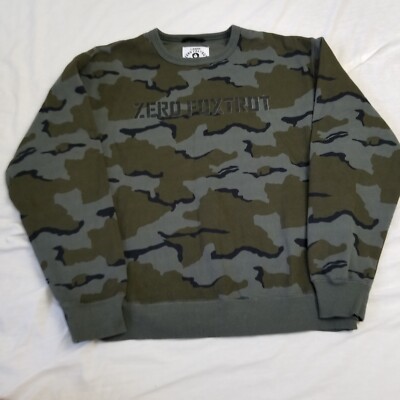 Zero Foxtrot Sweatshirt Mens Large Green Camouflage Crewneck