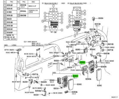 専用セット TOYOTA COASTER BLOCK RELAY Genuine JDM 82602-36020 2004/08 - 2007
