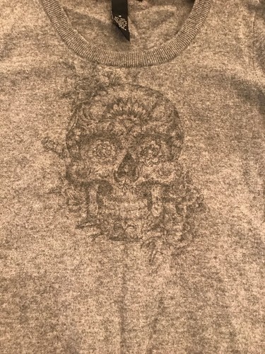 Lucky Brand Skull Print Gray Wool 