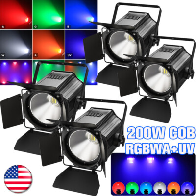 U`KING Upgrade Version LED 200W RGBWA UV 6in1 COB Light Par Lighting Club Stage