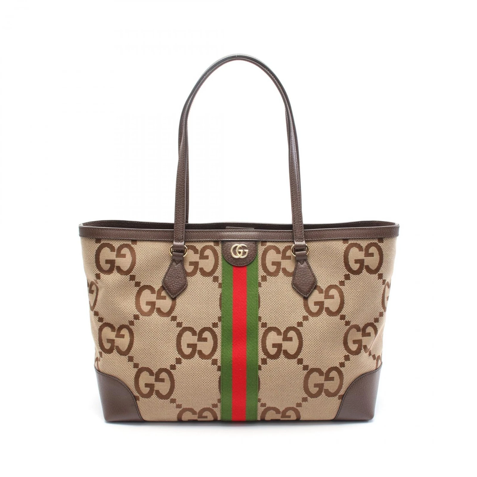 Sac fourre tout moyen GUCCI Jumbo GG Sherry Line 631685 toile beige marron occasion femmes