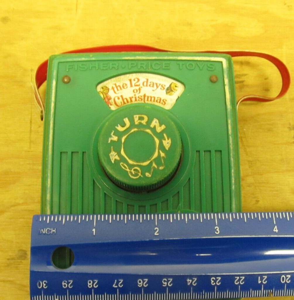 1973 Fisher Price Toy Music Box Pocket Radio Plays "12 Days Of