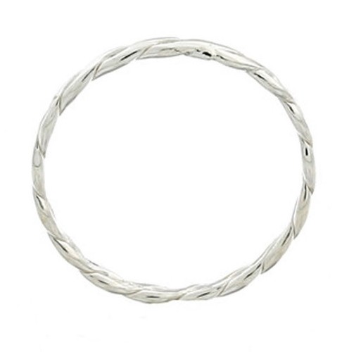 Glänzender massiver 925 Sterlingsilber flach gedreht Zopf Stapelring Bandgröße 9,5 - Bild 3 von 6