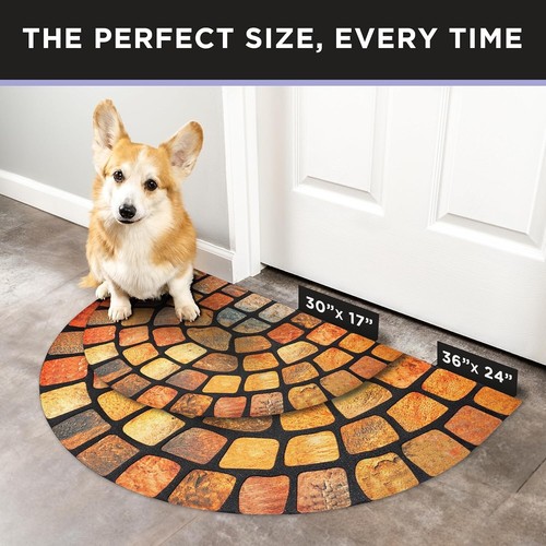 Semi-Circular 30" x 17" Indoor/Outdoor Doormat - Reliable Non-Slip Solution - Picture 5 of 11
