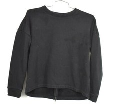 Banana Republic Womens Black Zip Back Crew Neck Long Sleeve Sweatshirt Size L